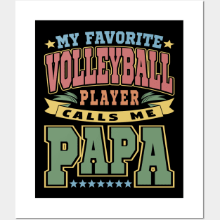 My Favorite Volleyball Player Calls Me Papa Typography Vintage Posters and Art